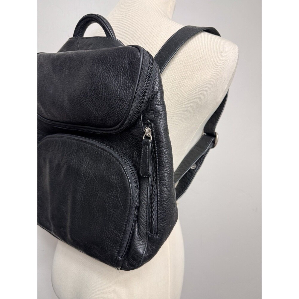 Osgoode Marley Soft  Black Pebble Leather Convertible Backpack Organizer - Picture 4 of 16